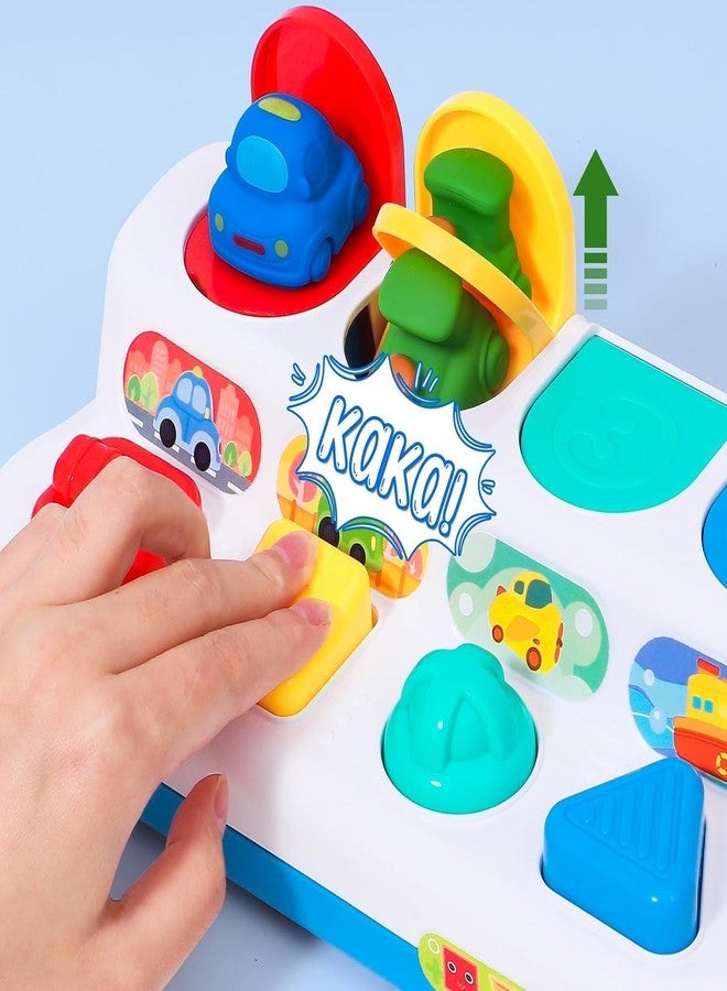 BeFunky Pop Up Baby Toy 6 7 8 9 10 11 12 Months Montessori Toy Baby 1 Year Toy Early Development Cause and Effect Learning Toy Motor Skills Toy Interactive Toy Baby Gift (Vehicles) - Image 5